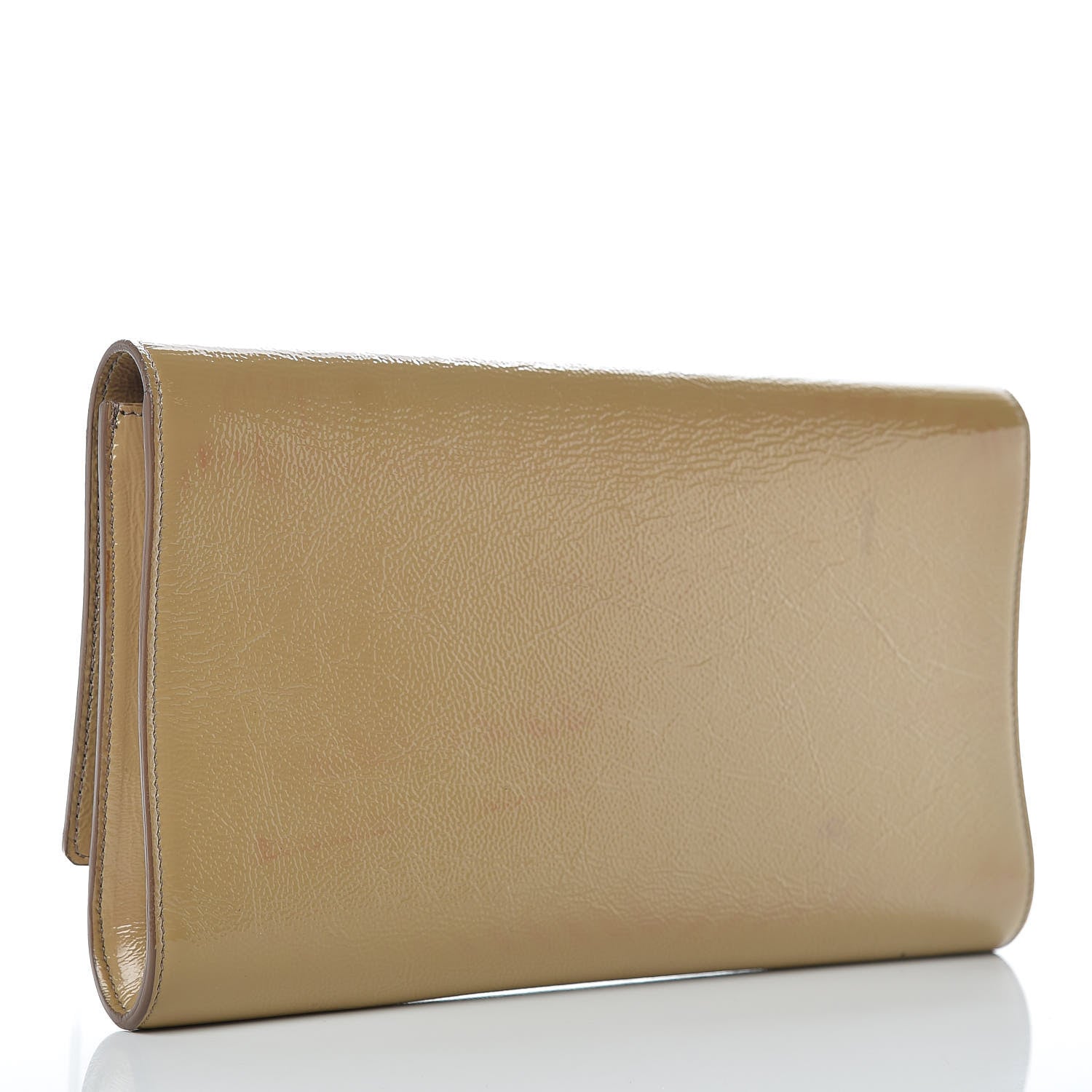 Saint Laurent Textured Patent Calfskin Monogram Large Belle De Jour Clutch Beige 3 of 15
