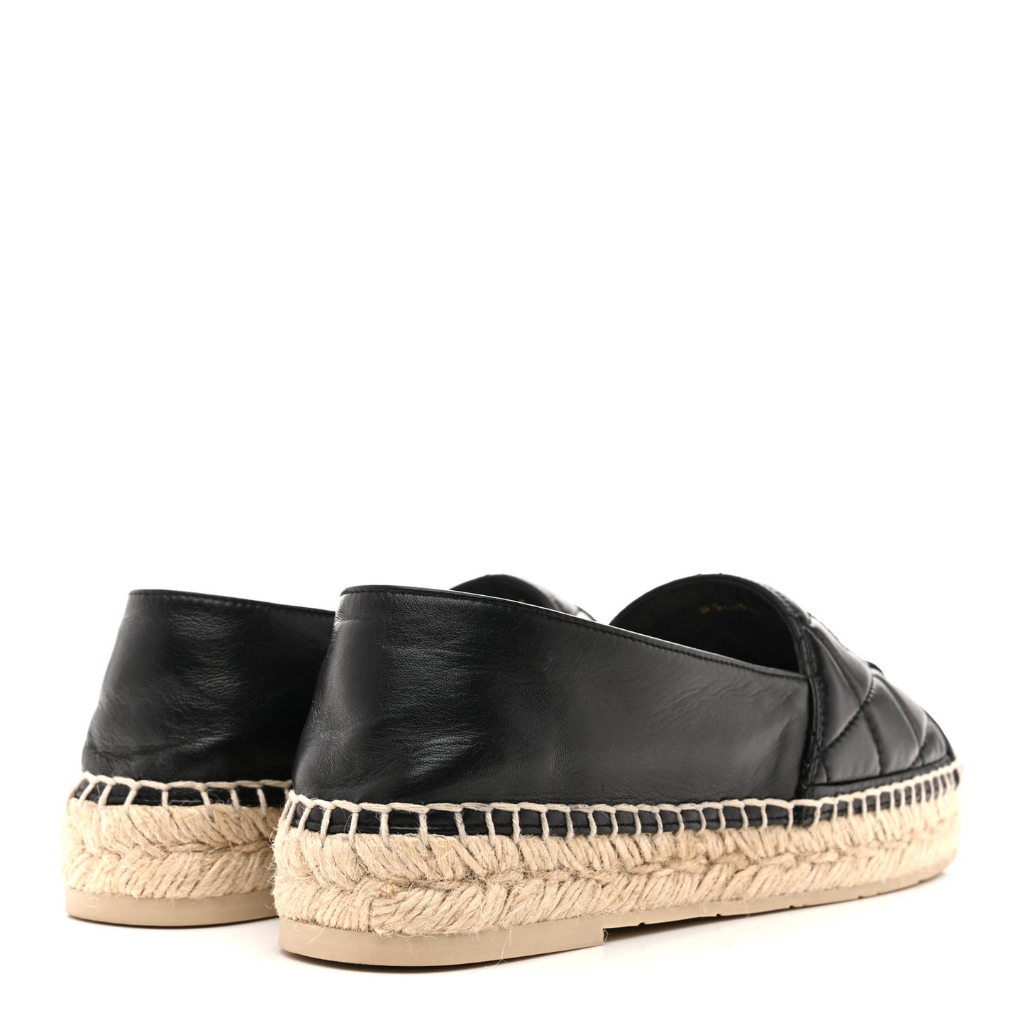 Lambskin Quilted CC Espadrilles 38 Black