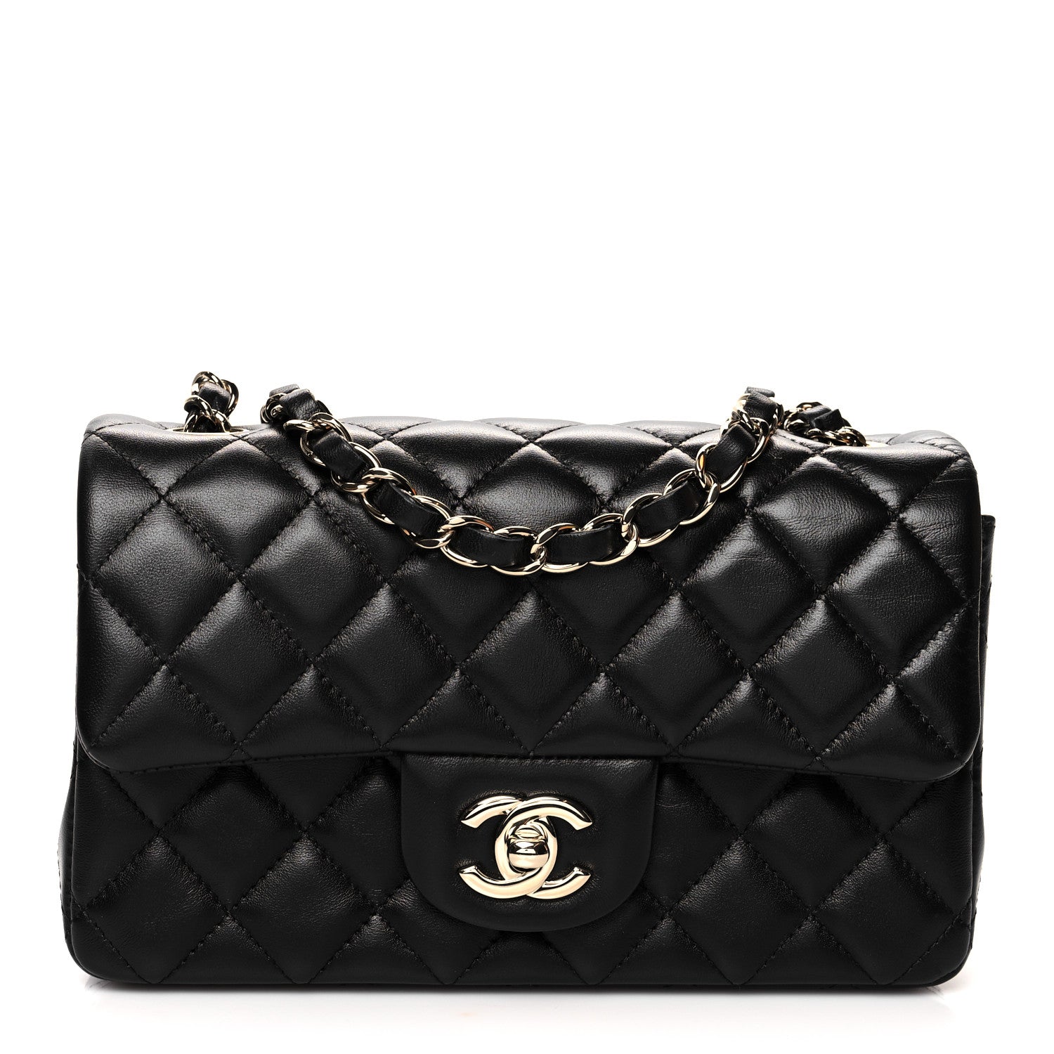 Chanel Lambskin Quilted Mini Rectangular Flap Black 1 of 10