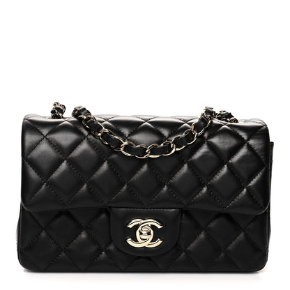 Chanel Lambskin Quilted Mini Rectangular Flap Black 1 of 10