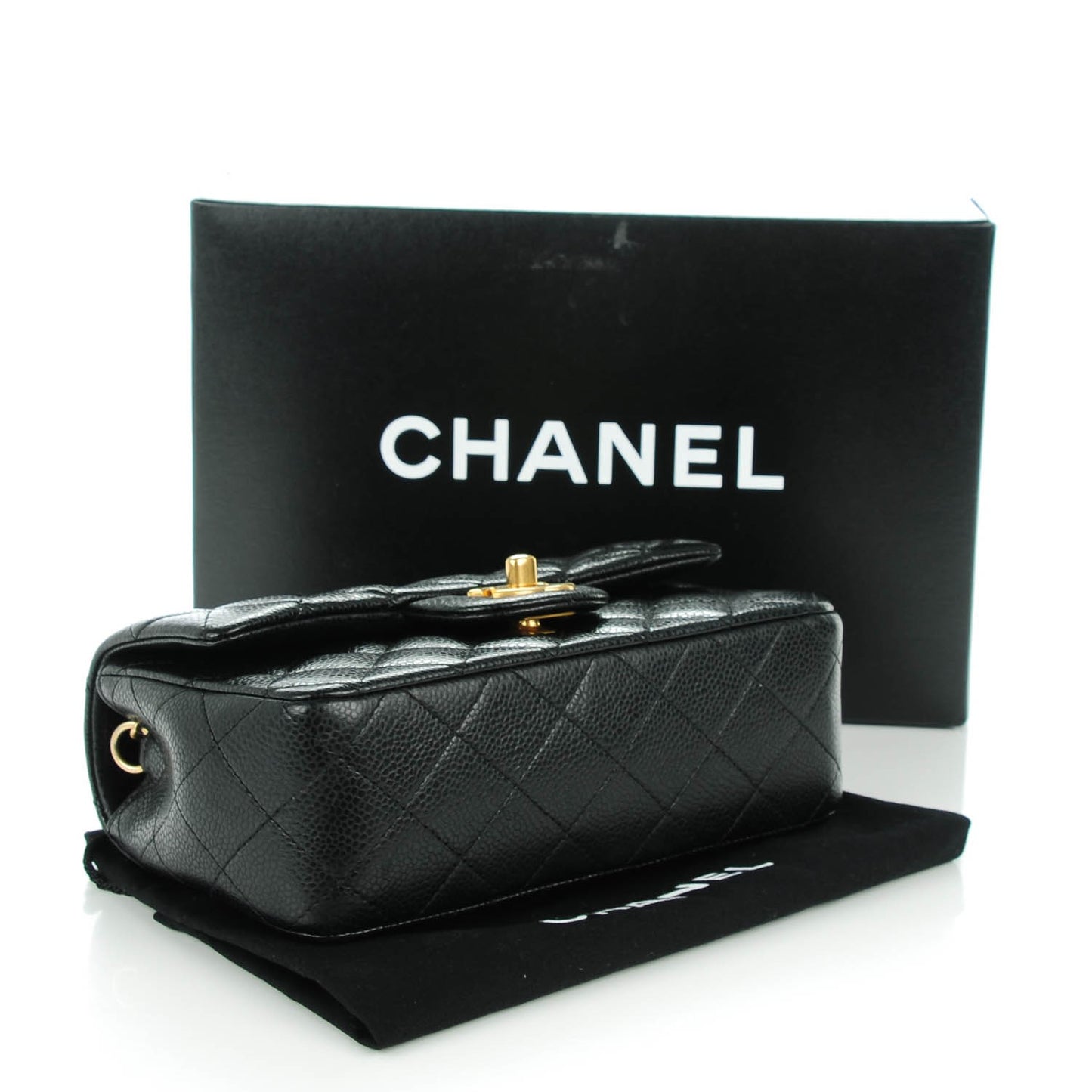 Caviar Quilted Mini Rectangular Flap Black