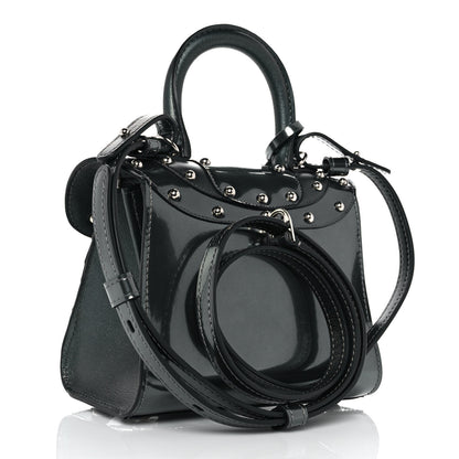 Delvaux Calfskin Iron Shield Mini Brillant Satchel Black 2 of 7