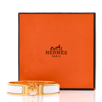Hermes Enamel Narrow Clic Clac H Bracelet White 5 of 5