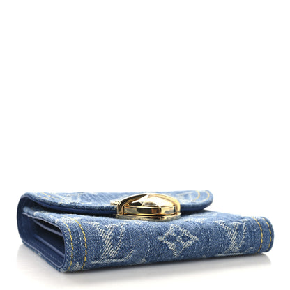 Louis Vuitton Denim Amelia Compact Wallet Blue 4 of 8