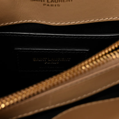 Saint Laurent Calfskin Y Quilted Monogram Small Loulou Chain Satchel Dark Beige 6 of 10