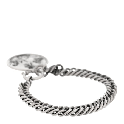 Gucci Sterling Silver Round Flora Chain Bracelet 1 of 2