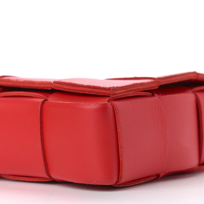 Bottega Veneta Lambskin Maxi Intrecciato Cassette Crossbody Bag Bright Red 10 of 13