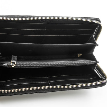 Saint Laurent Patent Y Mail Zip Around Wallet Black 5 of 7