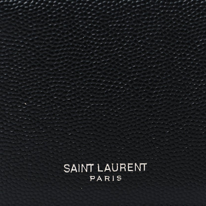 Saint Laurent Grained Calfskin 5 Fragments Zip Pouch Card Holder Black 8 of 8