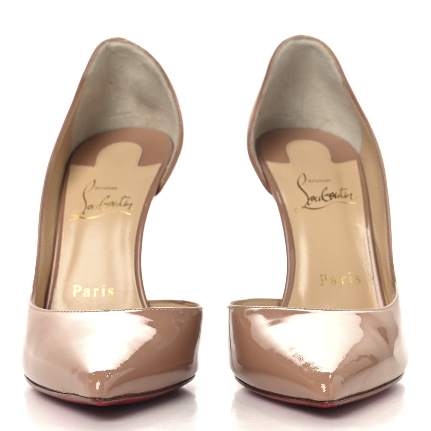 Christian Louboutin Patent Iriza 100 Pumps 38 Nude 3 of 8