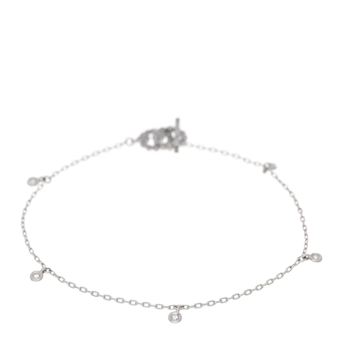 18K White Gold Diamond GG Running Bracelet
