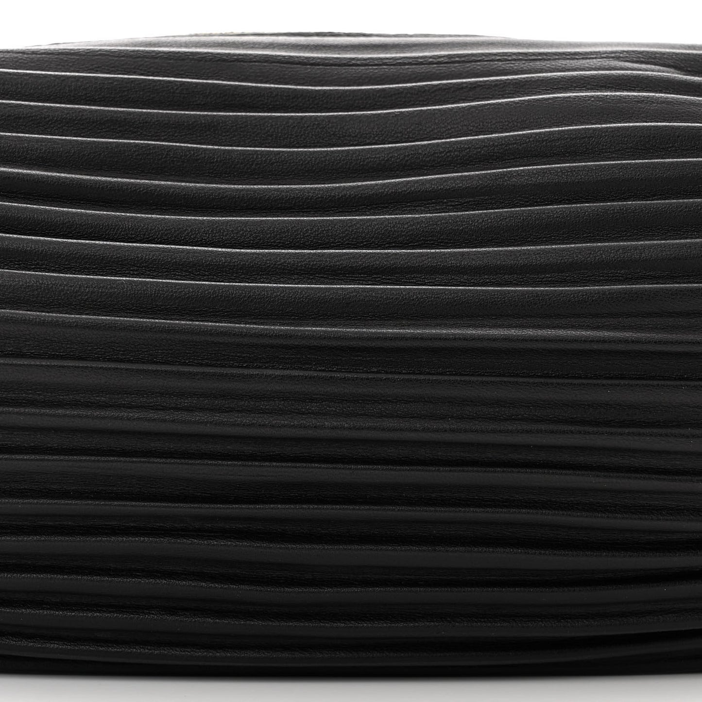 Lambskin Pleated Bracelet Pouch Shoulder Bag Black