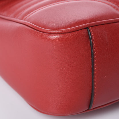 Gucci Calfskin Matelasse Medium GG Marmont Shoulder Bag Hibiscus Red 9 of 14