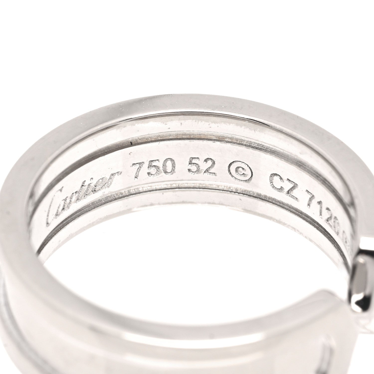 Cartier 18K White Gold 6.5mm C De Cartier Ring 52 6 4 of 5