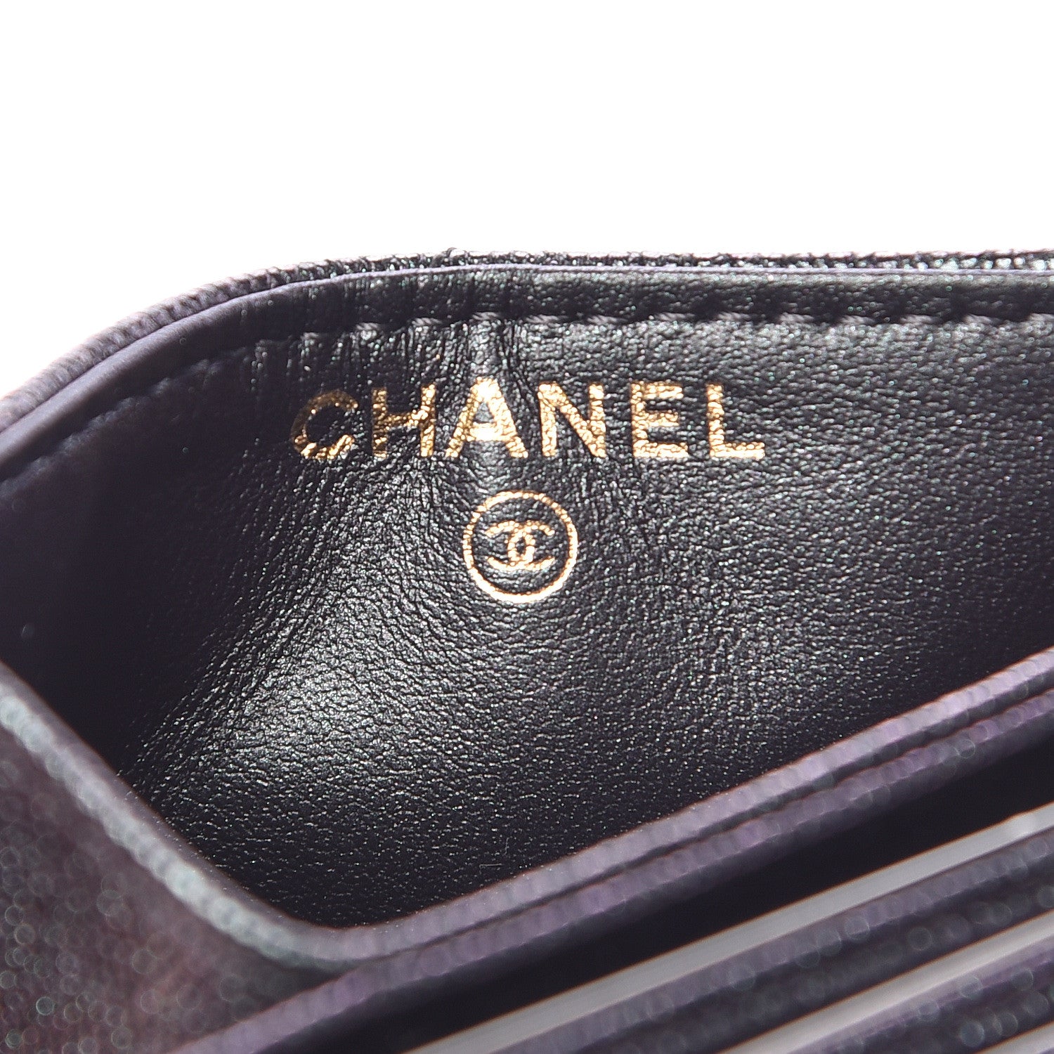 Chanel Iridescent Caviar Quilted Gusseted Card Holder Black 6 of 9