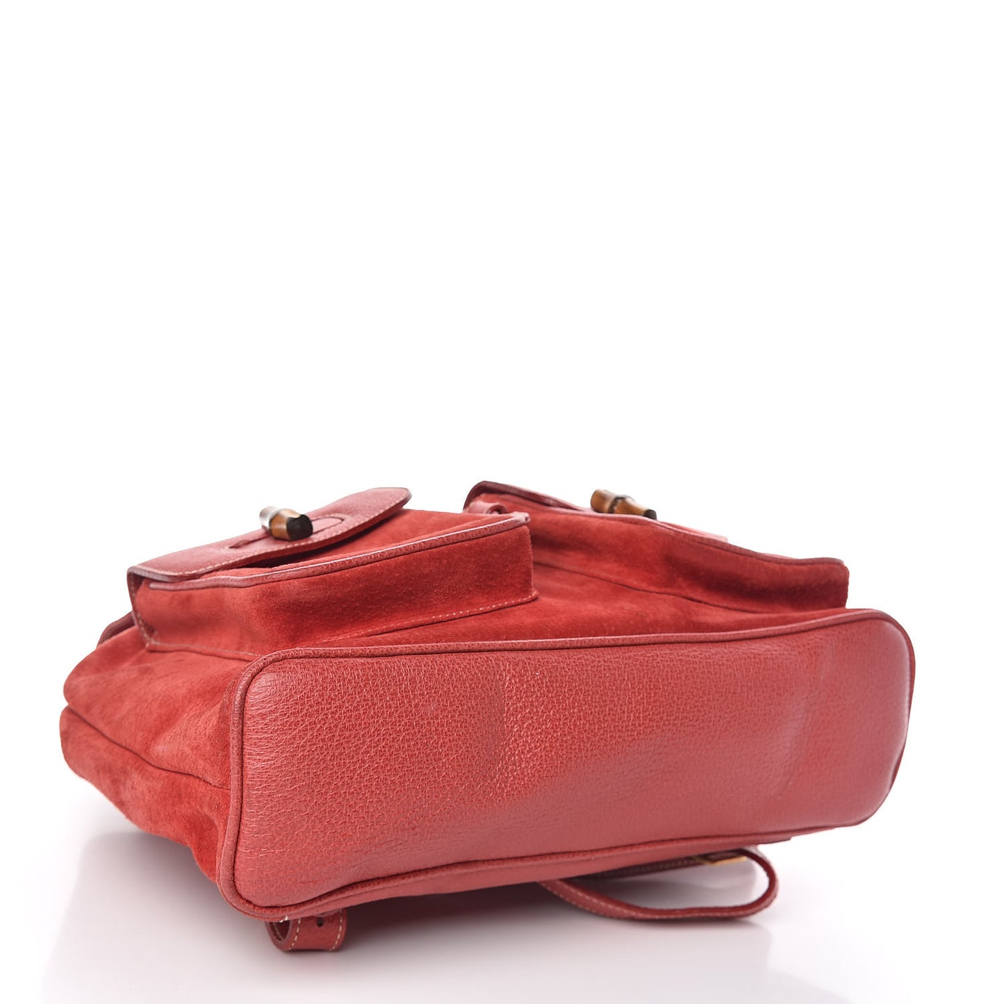 Suede Bamboo Backpack Red