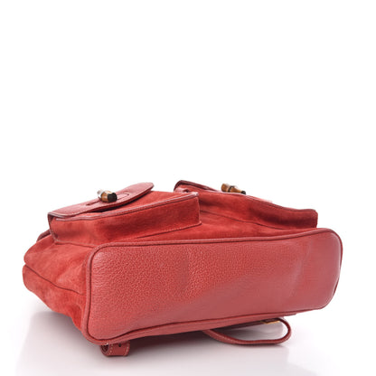 Gucci Suede Bamboo Backpack Red 5 of 13
