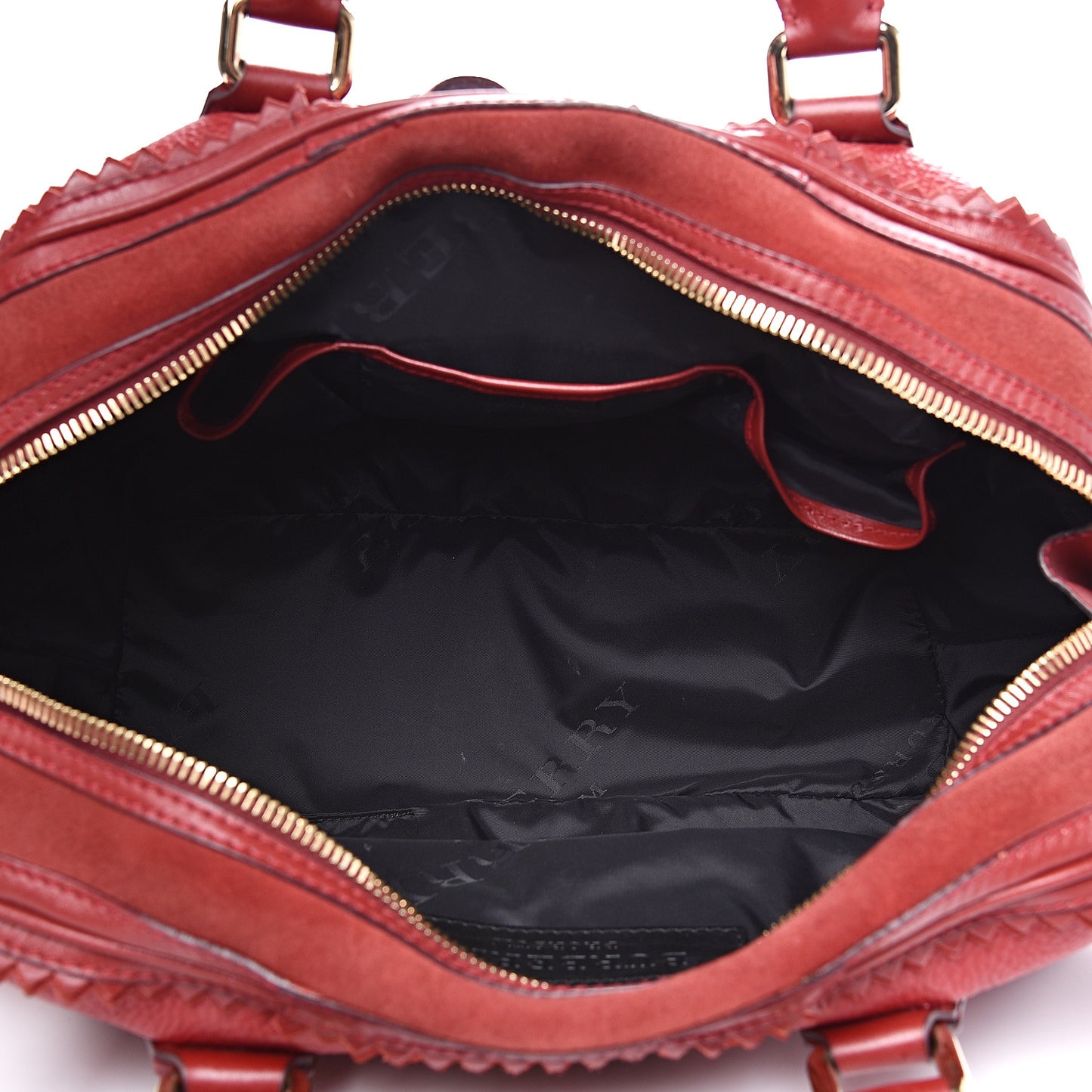 Grainy Calfskin Suede Prorsum Tassel Satchel Red