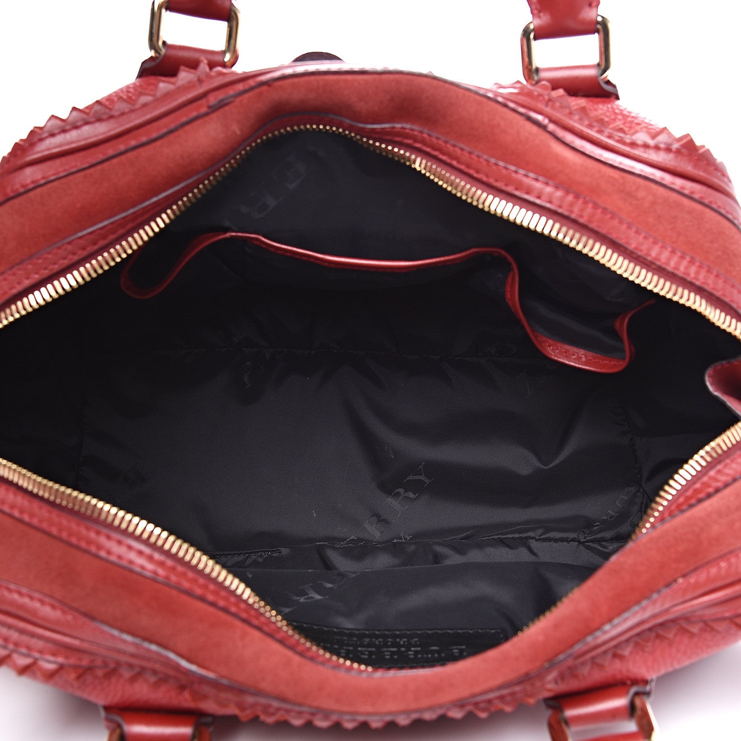 Burberry Grainy Calfskin Suede Prorsum Tassel Satchel Red 4 of 14