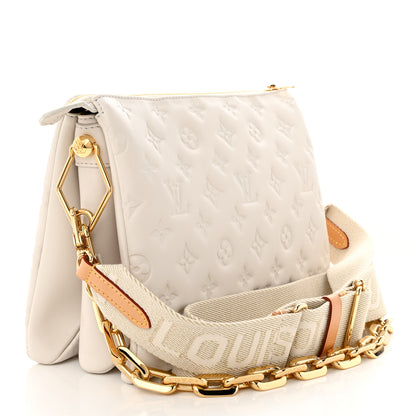 Louis Vuitton Lambskin Embossed Monogram Coussin PM Beige Cream 3 of 11