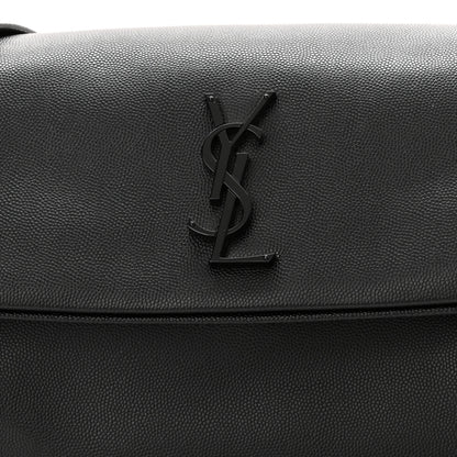 Saint Laurent Grain De Poudre Medium West Hollywood Monogram Fold-Over Black 9 of 12