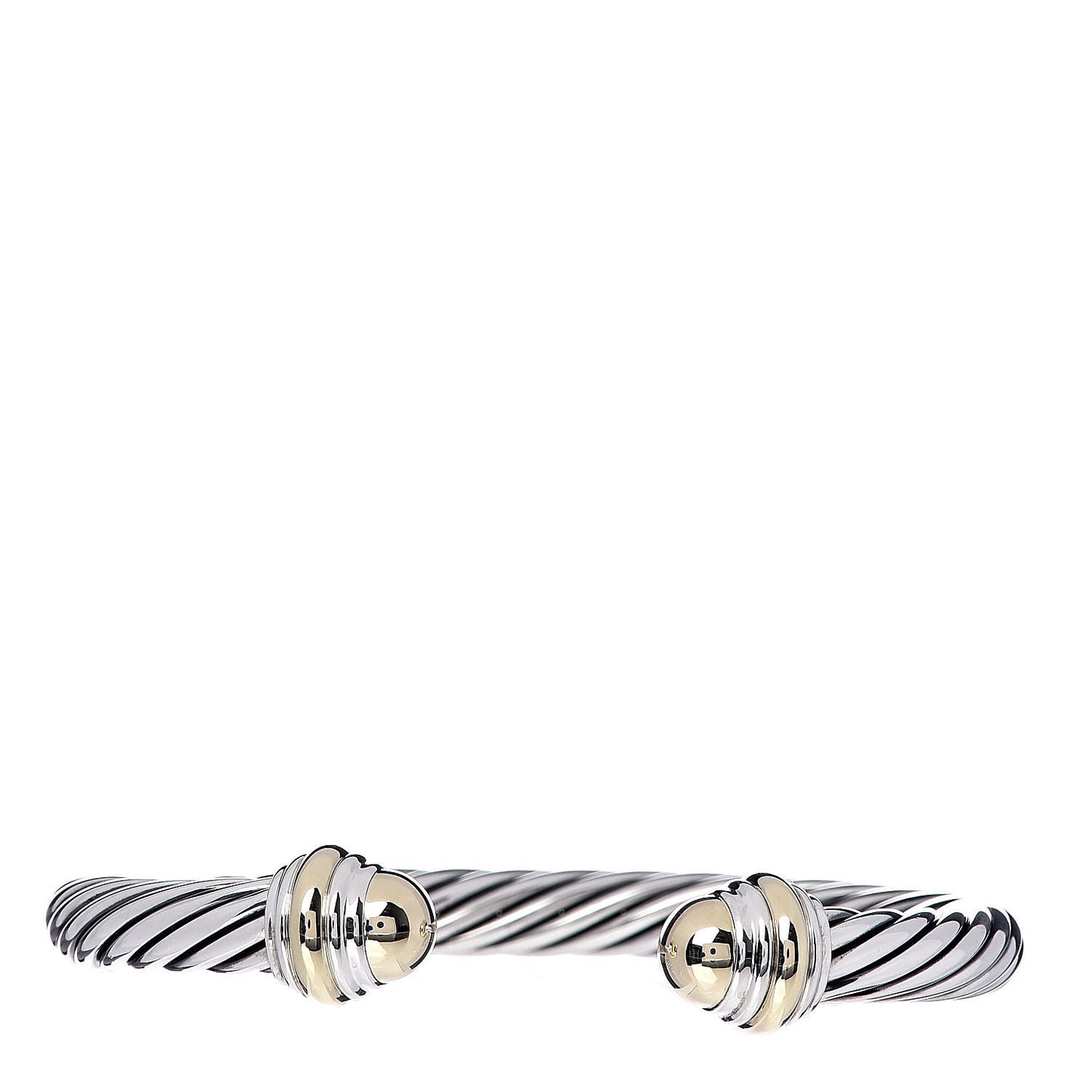 Sterling Silver 14K Yellow Gold 7mm Cable Classics Bracelet