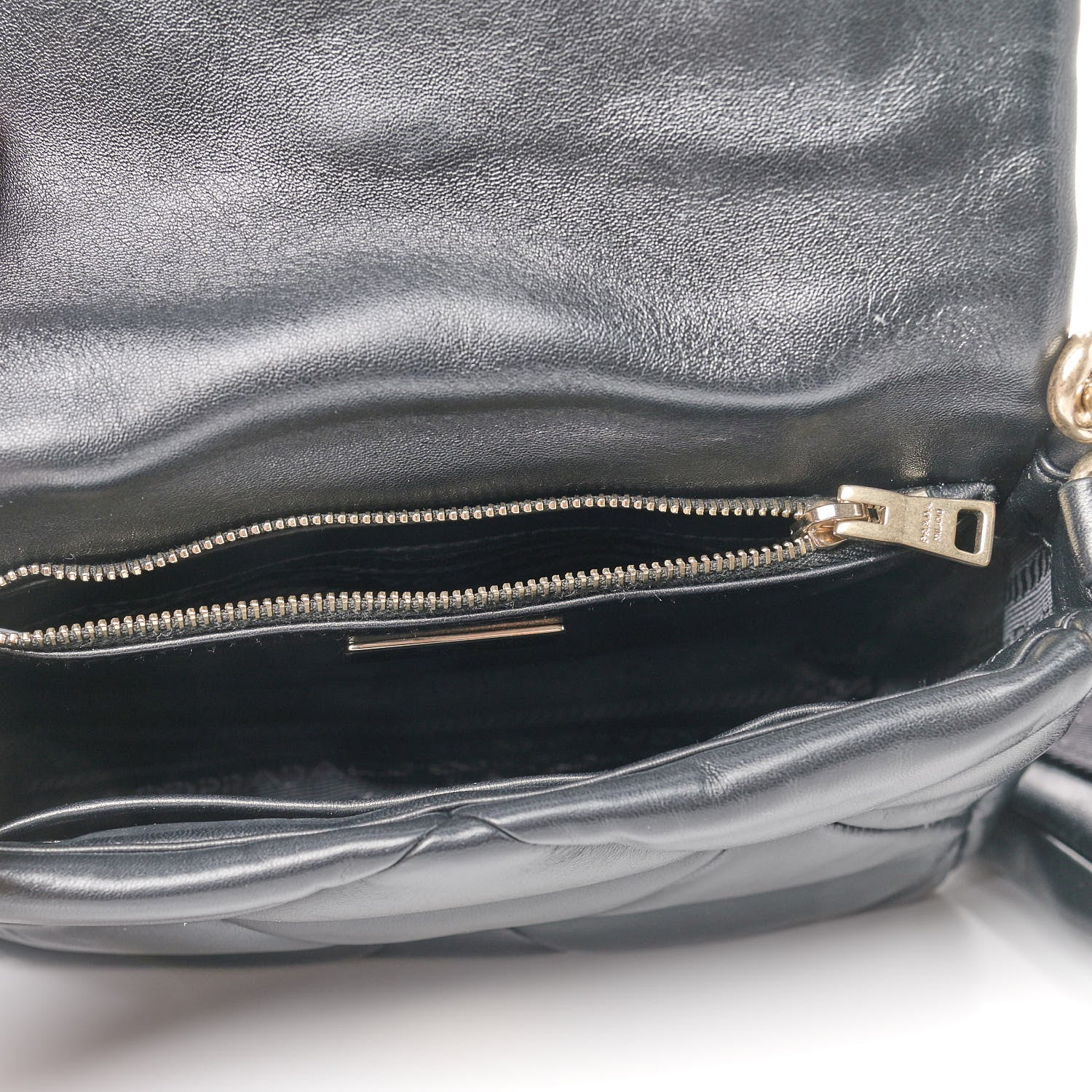Prada Nappa Re-Nylon Triangle Quilted Patchwork System Flap Shoulder Bag Black 5 of 9