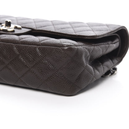 Chanel Caviar Quilted Medium Double Flap Brown 10 of 12