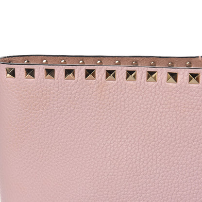 Valentino Garavani Grained Calfskin Rockstud Shoulder Tote Water Rose 8 of 17