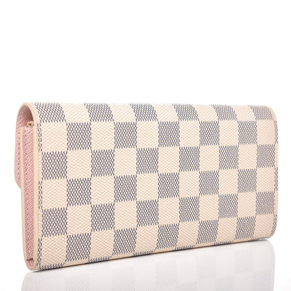 Louis Vuitton Damier Azur Emilie Wallet Rose Ballerine 3 of 8