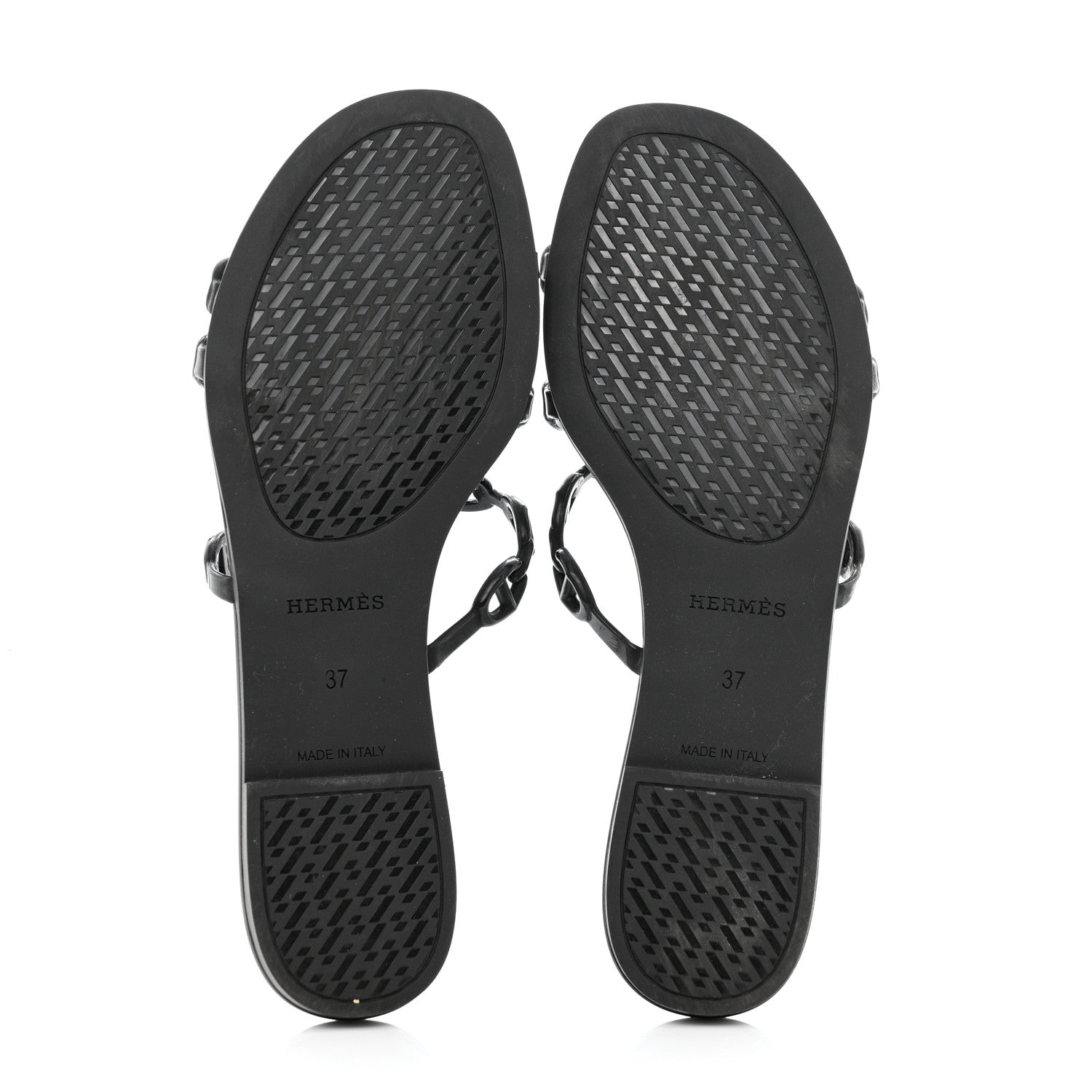 Hermes TPU Rivage Sandals 37 Black 5 of 9