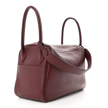 Hermes Taurillon Clemence Lindy 26 Bordeaux 3 of 10