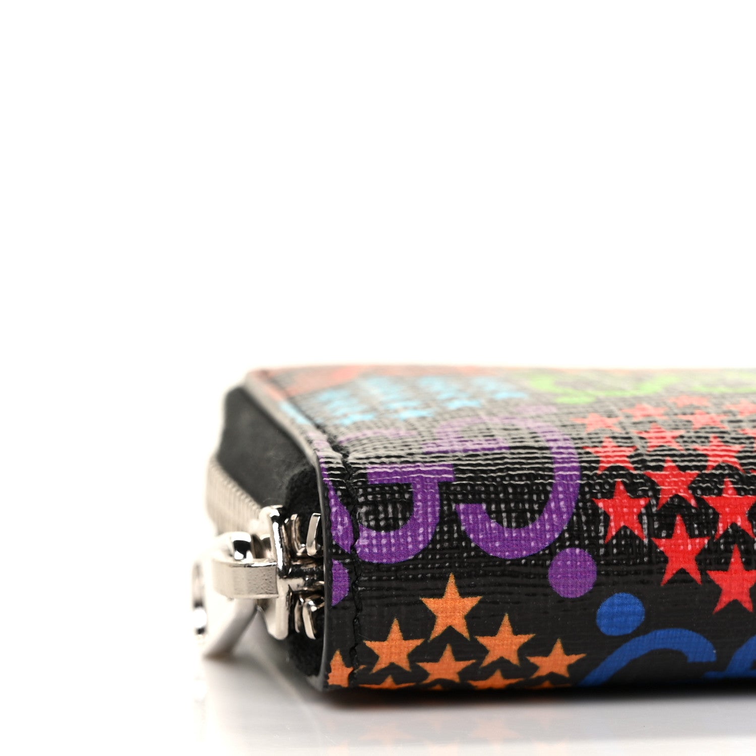 Gucci GG Supreme Monogram Psychedelic Zip Around Card Case Wallet Black 7 of 8