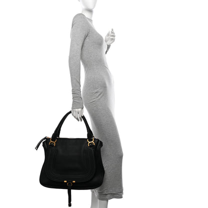 Chloe Calfskin Large Marcie Satchel Black 2 of 9
