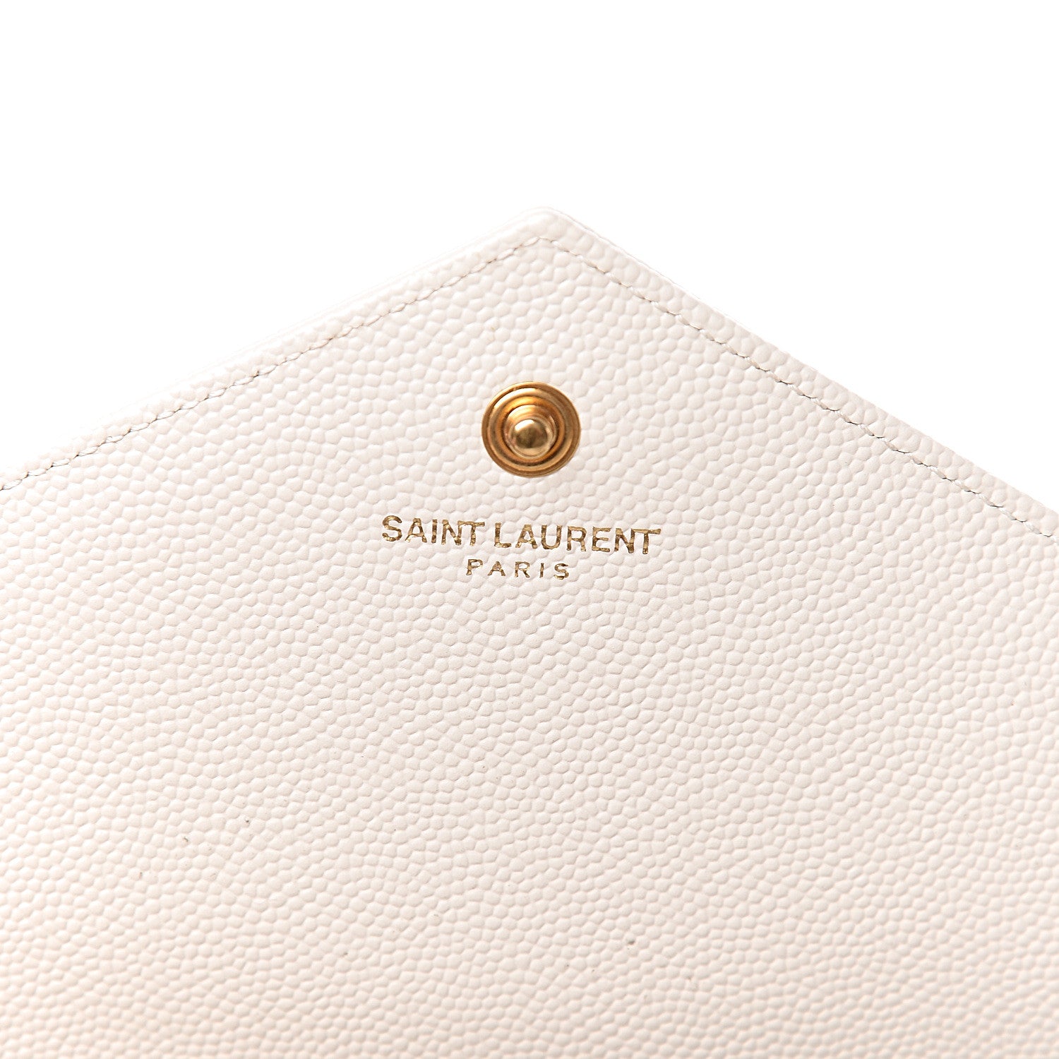 Saint Laurent Grain De Poudre Matelasse Chevron Monogram Chain Wallet Porcellana 6 of 10