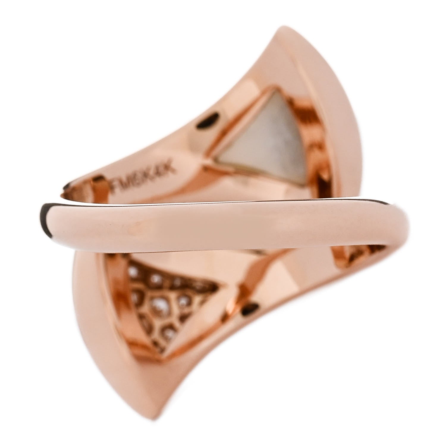 Bulgari 18K Rose Gold Mother of Pearl Diamond .22ct Divas' Dream Ring 50 5.5 3 of 6