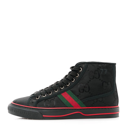 Gucci Econyl Nylon Web Monogram Off The Grid Womens 1977 Tennis High Top Sneakers 5.5 Black 1 of 9