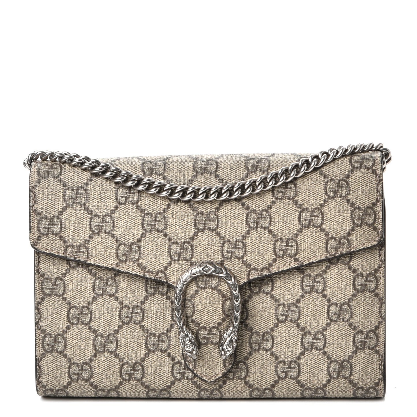 GG Supreme Monogram Mini Dionysus Chain Wallet Beige Taupe