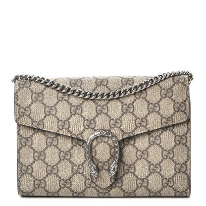 Gucci GG Supreme Monogram Mini Dionysus Chain Wallet Beige Taupe 1 of 8