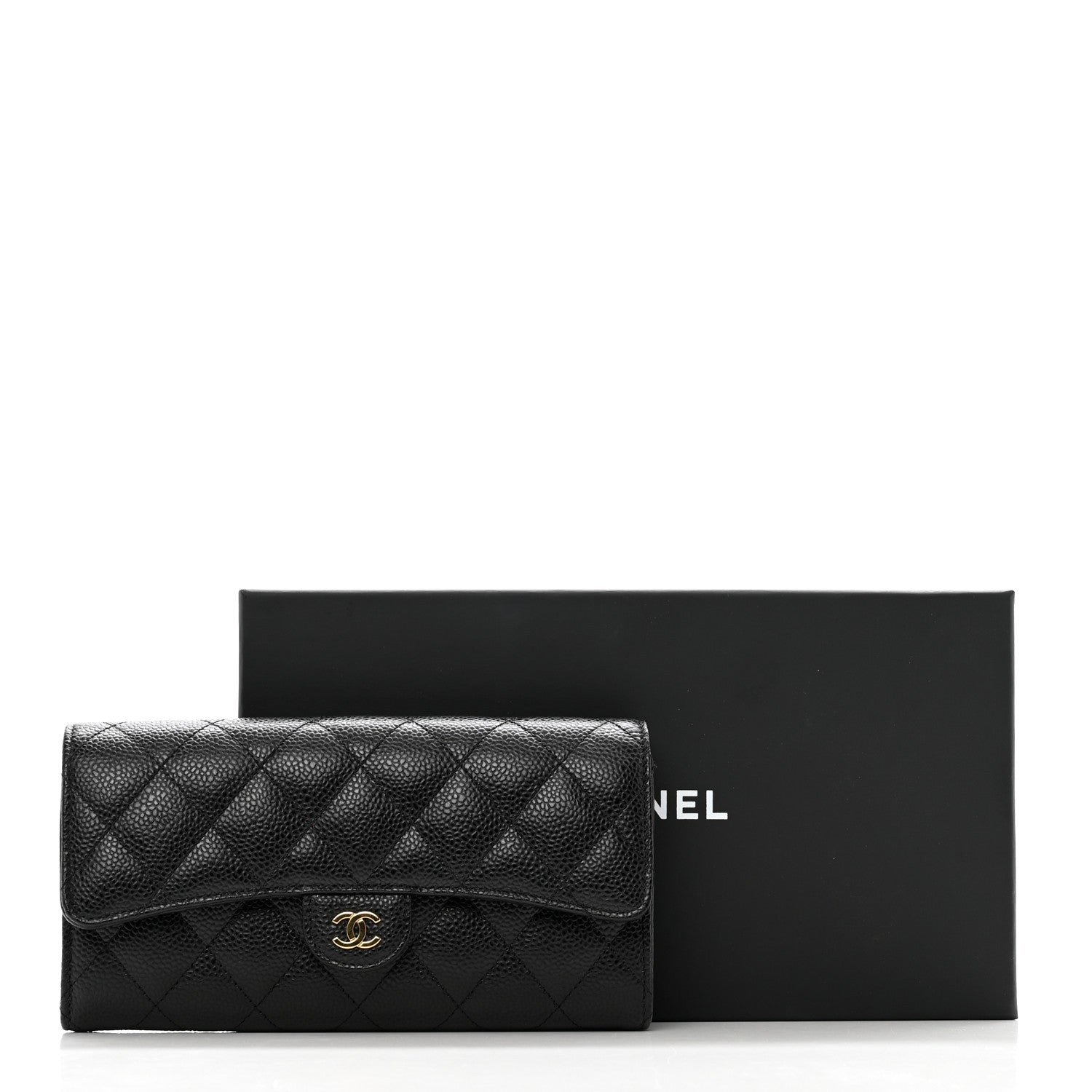 Chanel Caviar Quilted Large Gusset Flap Wallet Black 9 of 9