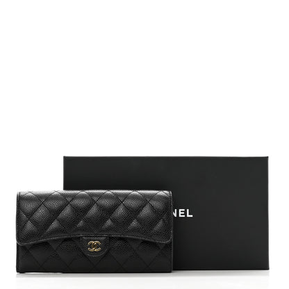 Chanel Caviar Quilted Large Gusset Flap Wallet Black 9 of 9
