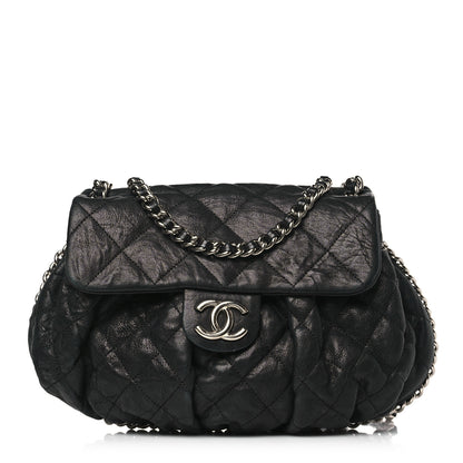 Chanel Washed Lambskin Quilted Chain Around Flap Black 1 of 9