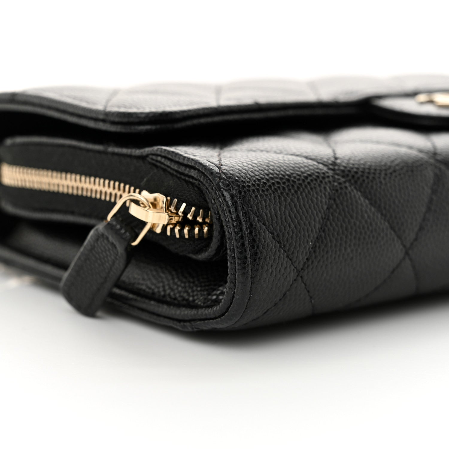 Chanel Caviar Quilted Phone Holder Wallet on Removable Chain Black 10 of 14