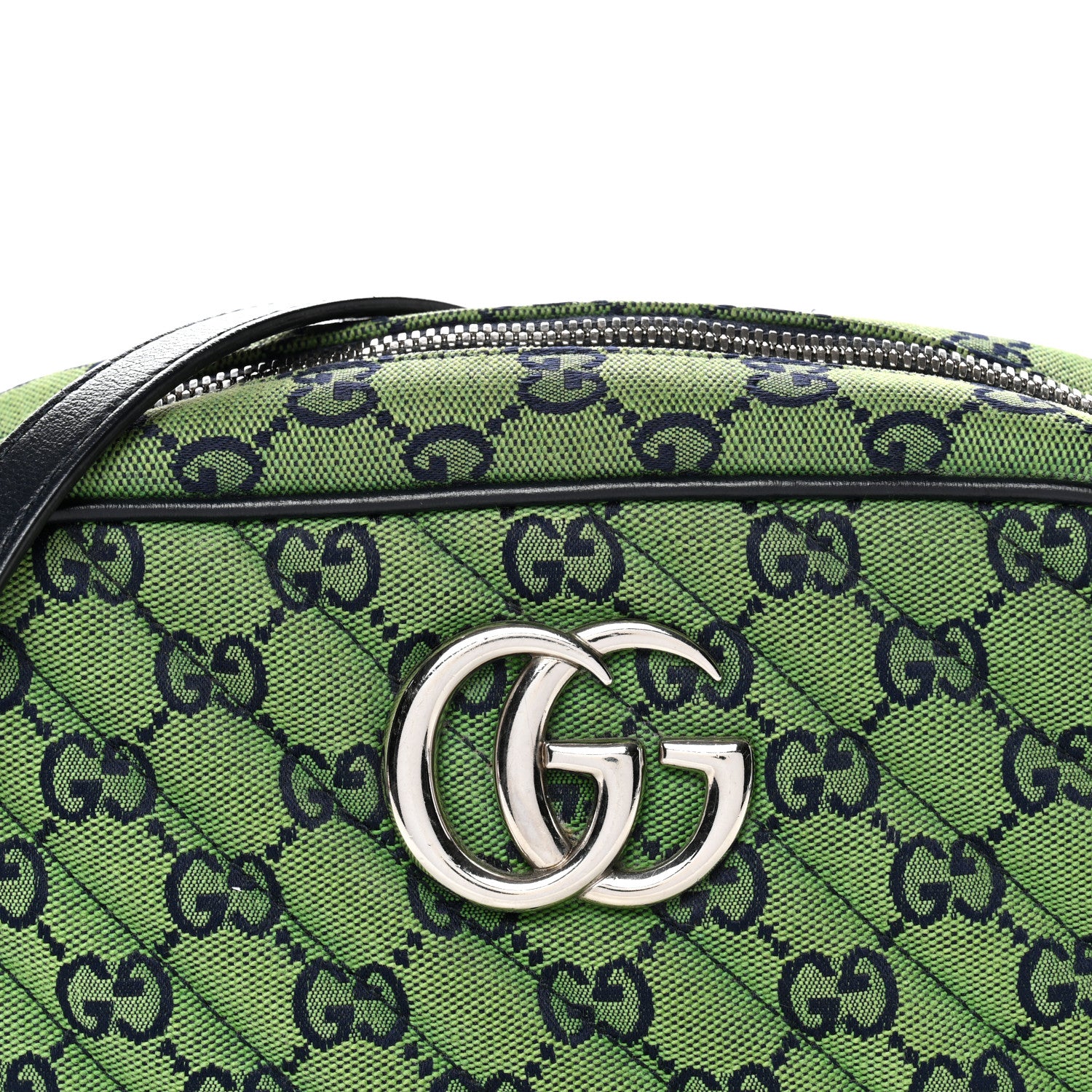 Gucci Monogram Multicolor Matelasse Diagonal Small GG Marmont Chain Shoulder Bag Green Blue 8 of 12