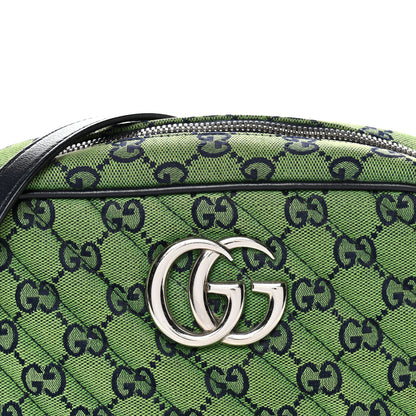Gucci Monogram Multicolor Matelasse Diagonal Small GG Marmont Chain Shoulder Bag Green Blue 8 of 12