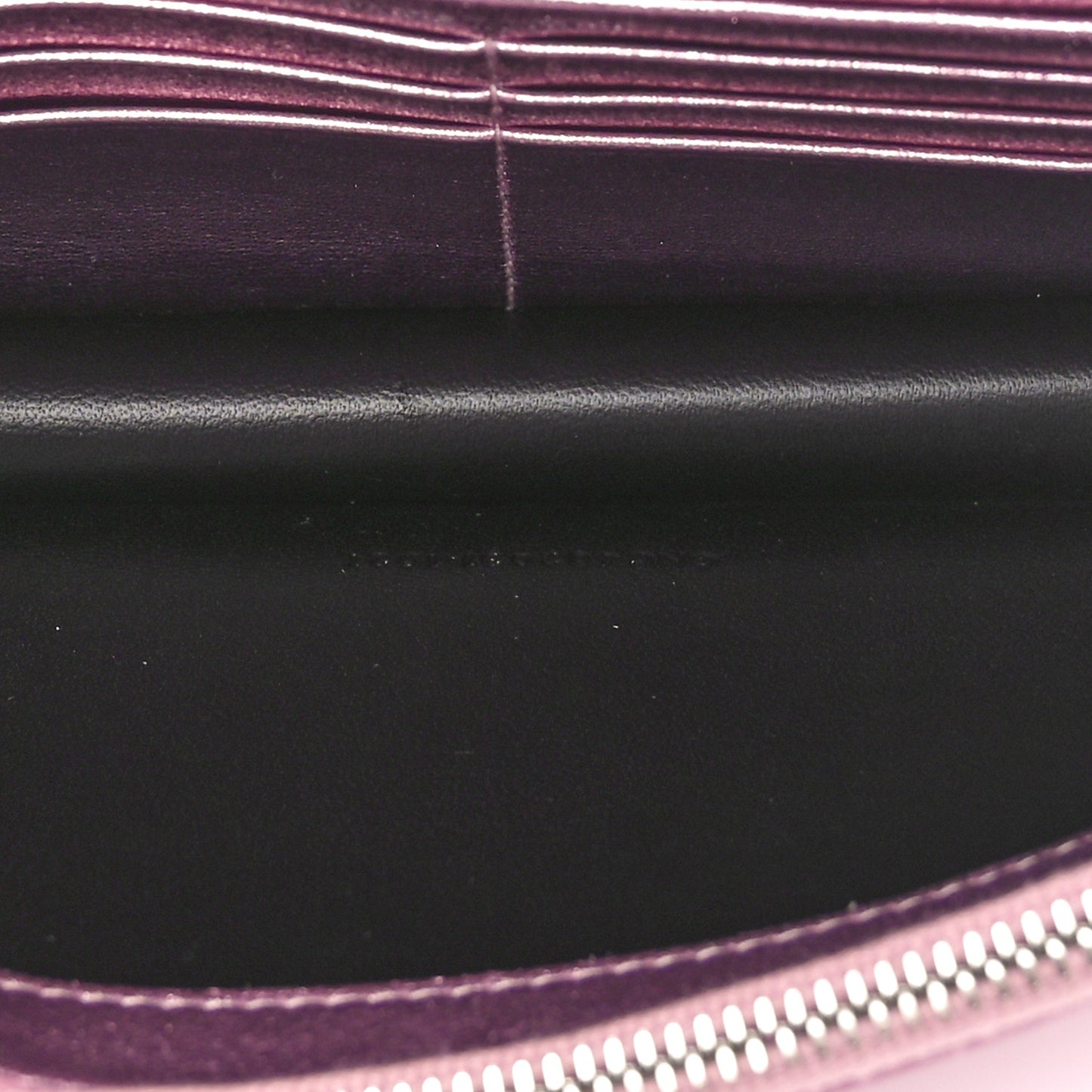 Metallic Calfskin Monogram Envelope Chain Wallet Pink