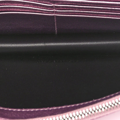 Saint Laurent Metallic Calfskin Monogram Envelope Chain Wallet Pink 5 of 9