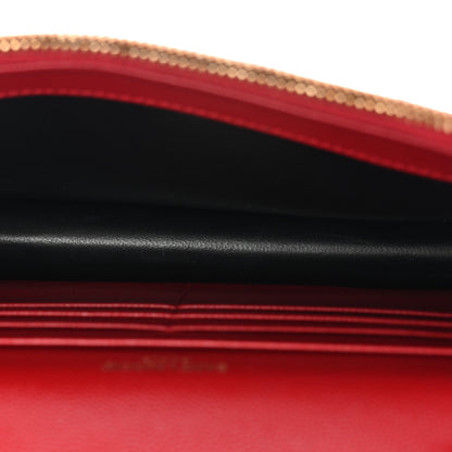 Saint Laurent Grain De Poudre Matelasse Chevron Monogram Envelope Chain Wallet New Red 5 of 10