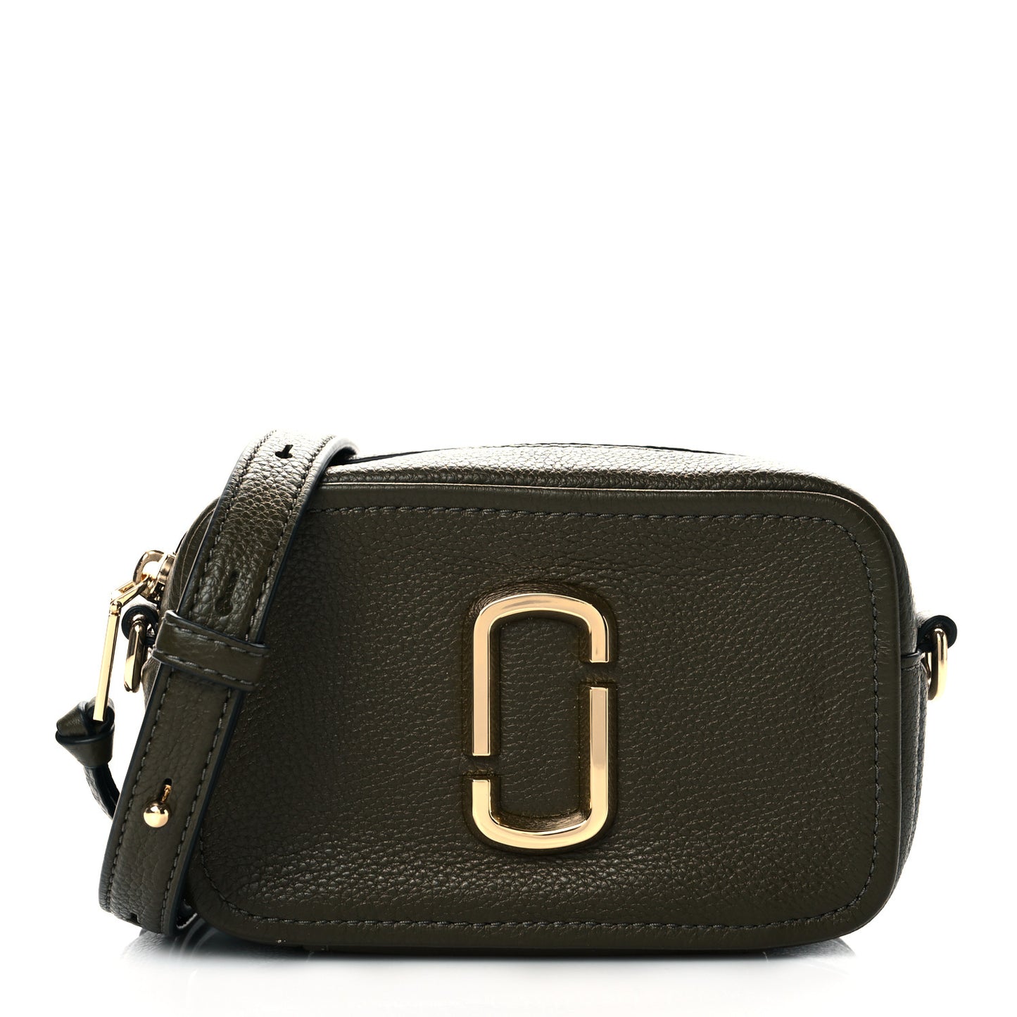 Calfskin Snapshot Camera Bag Olive Green