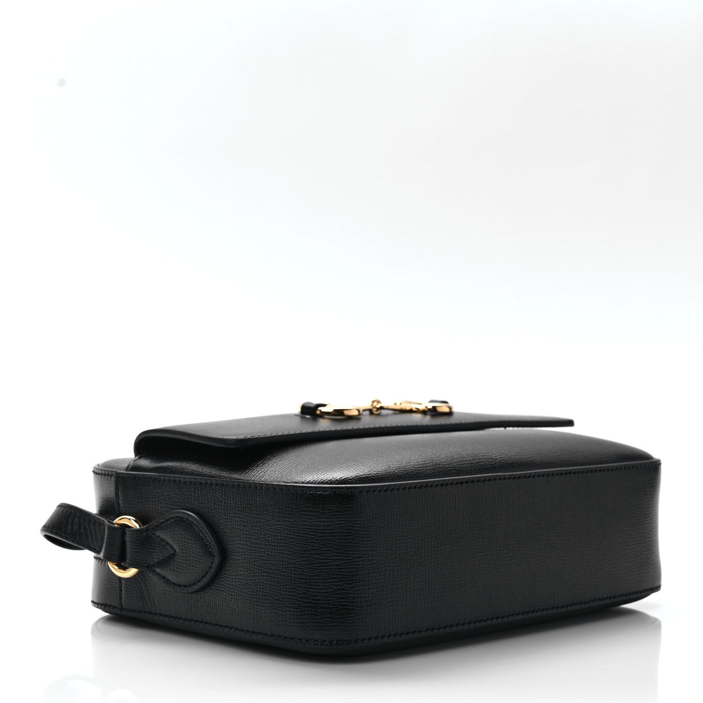 Textured Calfskin Small Horsebit 1955 Shoulder Bag Black